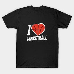 I love Basketball - Grunge Design - White Text. T-Shirt